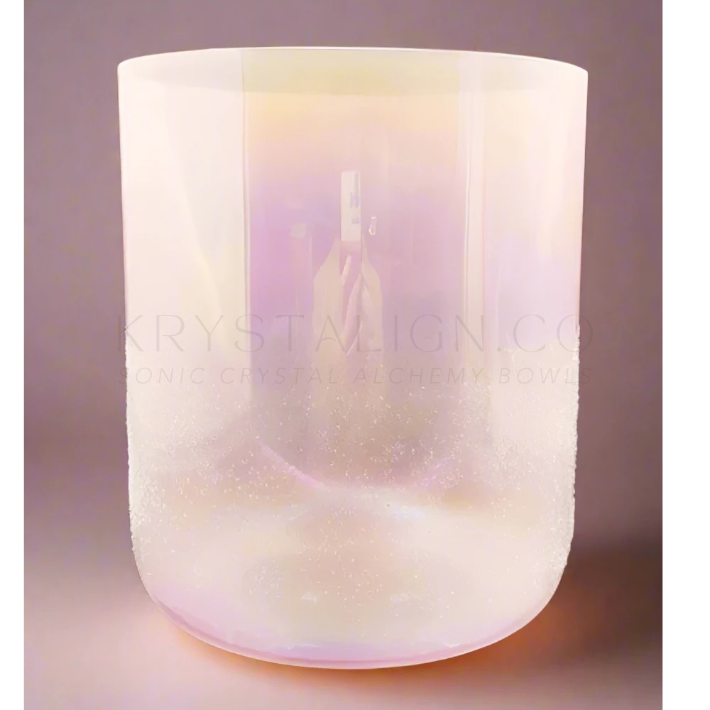 Krystalign™ Rose Quartz + Moonstone Alchemy™ Crystal Singing Bowl for Meditation & Elevated Spaces