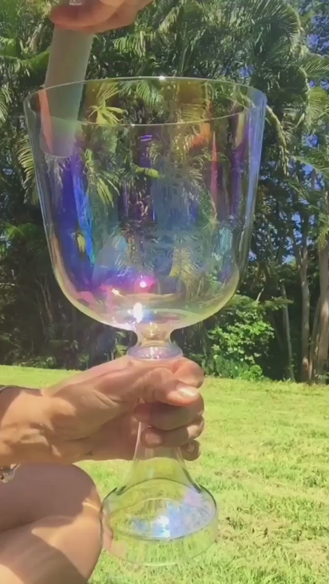 Angel Aura Crystal Chalice ✸ Custom Laser Design Singing Bowl Maji Grail | Sonic Alchemy Healing & 15D Meditation