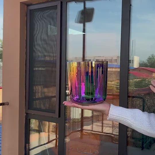 Violet Aurora Crystal Chalice ✸ Custom Laser Design Singing Bowl Maji Grail | Sonic Alchemy Healing & 15D Meditation