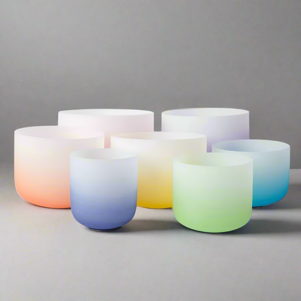 Rainbow Ombra Classic Crystal Singing Bowl | ✸ 6” to 22” | 432hz or 440hz - Alchemy of Quartz