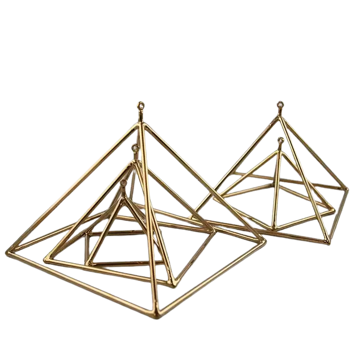 7” 24K Gold Quartz Singing Pyramid - Alchemy of Quartz