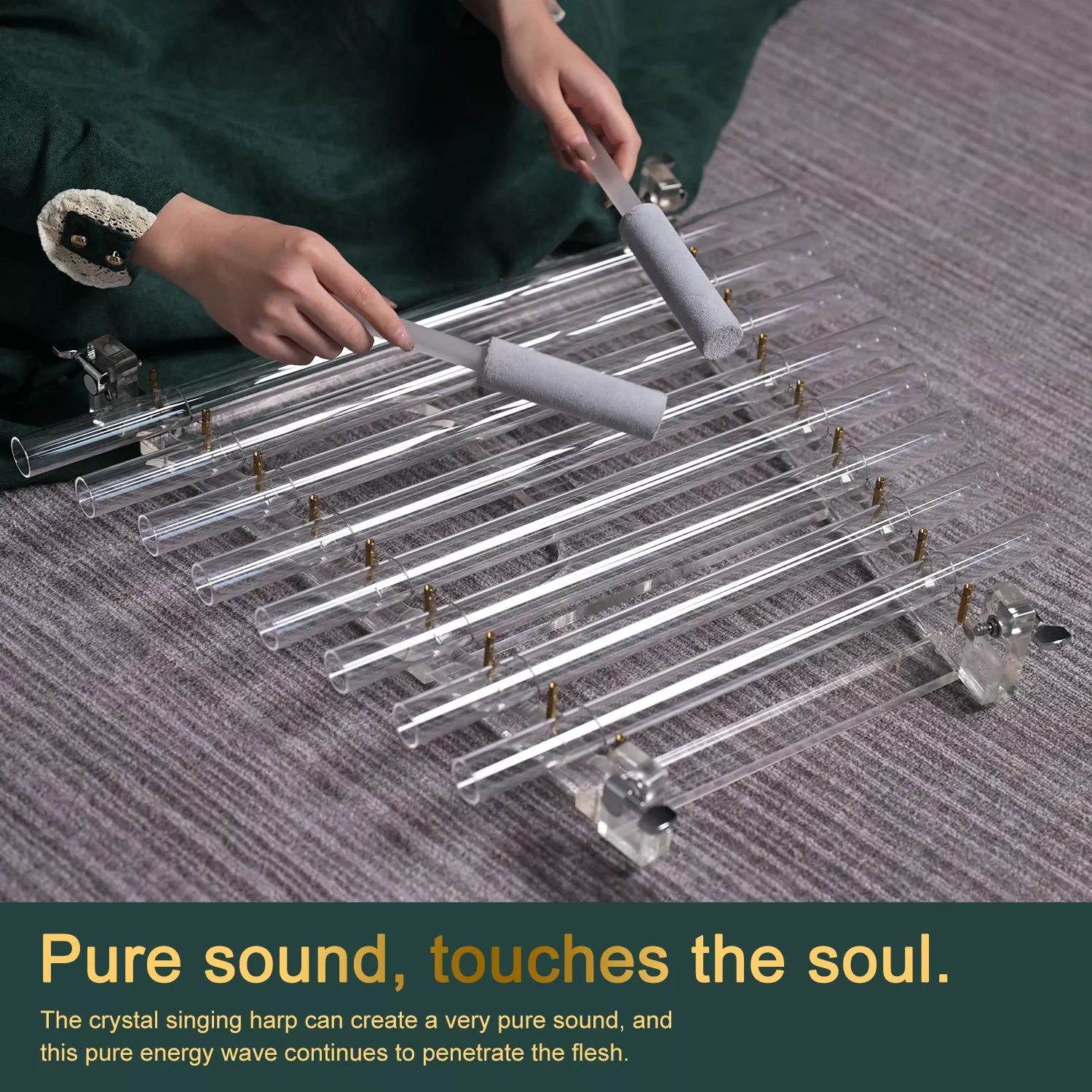 432hz Quartz Crystal Singing Harp with Case - Alchemy of Quartz