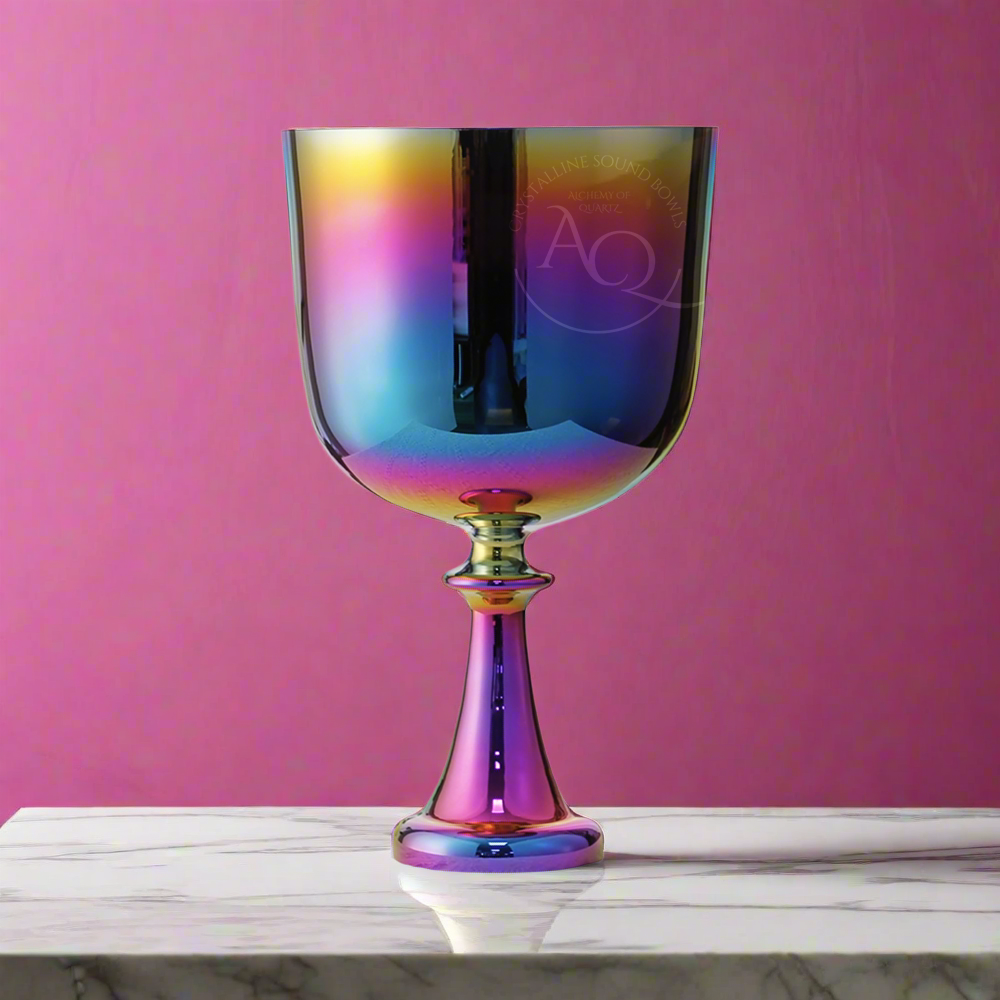 Magenta Flame Crystal Chalice ✸ Custom Laser Design Singing Bowl Maji Grail | Sonic Alchemy Healing & 15D Meditation