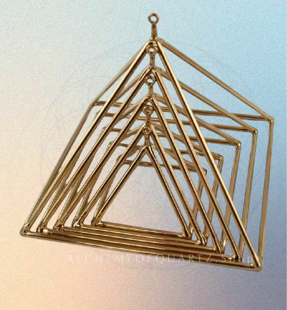 7” 24K Gold Quartz Singing Pyramid