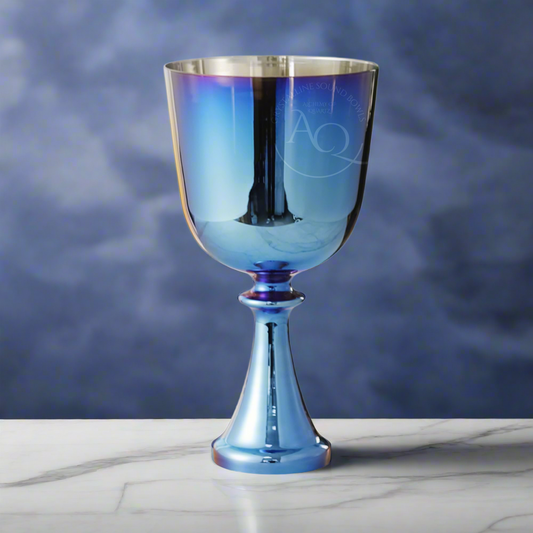 Cobalt Titanium Crystal Chalice ✸ Custom Laser Design Singing Bowl Maji Grail | Sonic Alchemy Healing & 15D Meditation