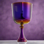 Violet Flame Keeper Crystal Chalice ✸ Custom Laser Design Singing Bowl Maji Grail | Sonic Alchemy Healing & 15D Meditation