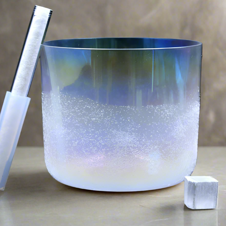 Selenite Alchemy Bowl • Gem + Quartz Crystal Singing Bowl 432hz