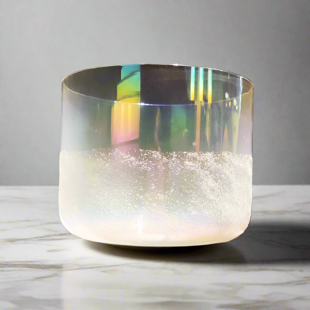 Selenite Alchemy Bowl • Gem + Quartz Crystal Singing Bowl 432hz