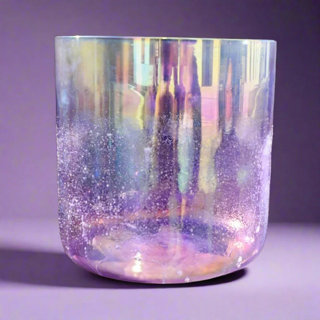Amethyst Gem ✸ Alchemy Crystal Singing Bowl - Alchemy of Quartz  Quantum scalar singing bowl on quartz crystal grid for energy cleansing Moldavite Meteorite ✸ Alchemy Crystal Singing Bowl - Alchemy of Quartz 
