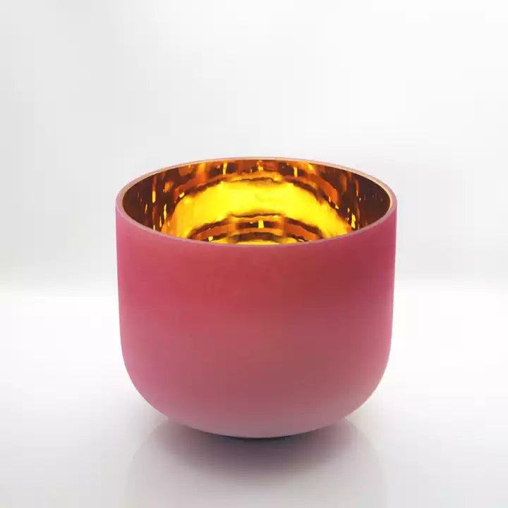 24K Frost Rose Pink Crystal Bowl | ✸ 9” F | 432hz or 440hz - Alchemy of Quartz 