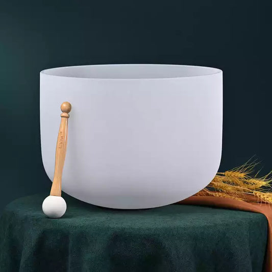 14” Perfect Pitch Frosted Singing Bowl ✸ 432hz or 440hz - Alchemy of Quartz 