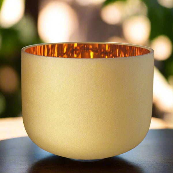 24K Gold Frosted Crystal Bowl | ✸ 10” E | 432hz or 440hz