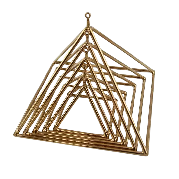 7” 24K Gold Quartz Singing Pyramid - Alchemy of Quartz 