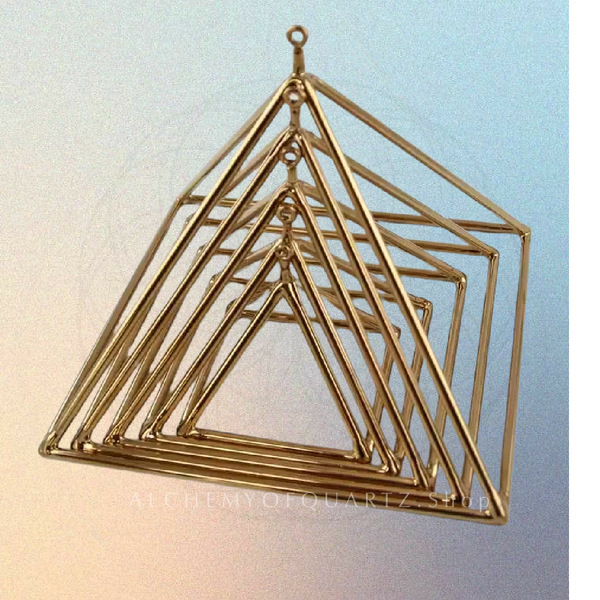 7” 24K Gold Quartz Singing Pyramid