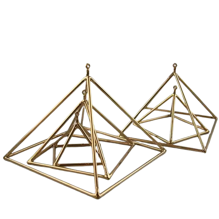 7” 24K Gold Quartz Singing Pyramid - Alchemy of Quartz 