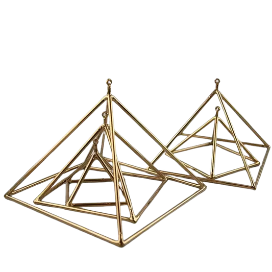 7” 24K Gold Quartz Singing Pyramid - Alchemy of Quartz 